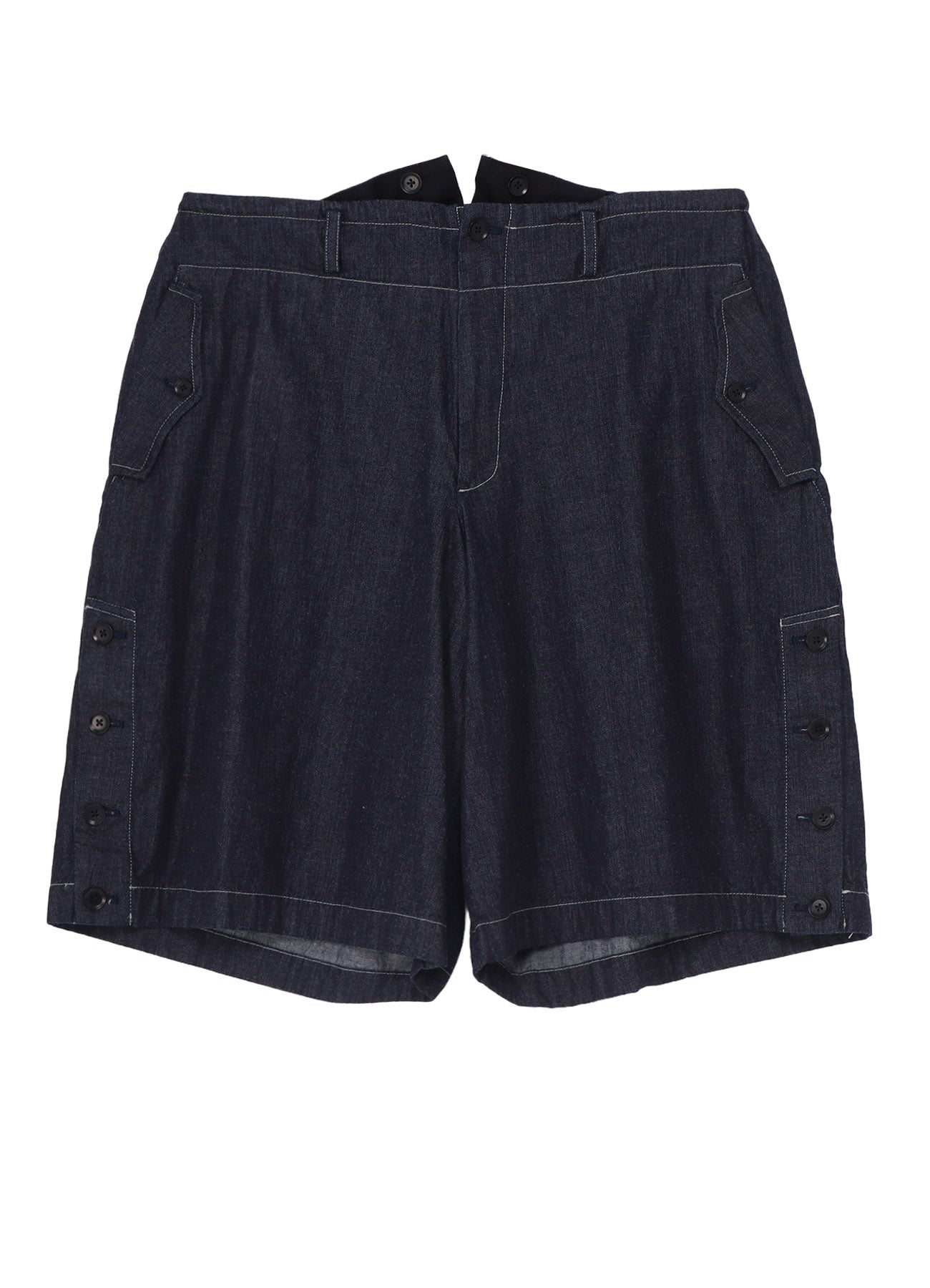 8oz SLUB DENIM SIDE BUTTON SHORT PANTS – THE SHOP YOHJI YAMAMOTO