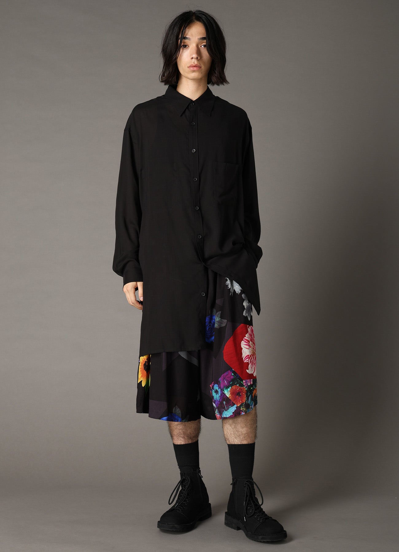 FLORAL PATCHWORK PRINT SHORTS – THE SHOP YOHJI YAMAMOTO