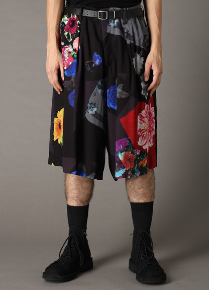 FLORAL PATCHWORK PRINT SHORTS