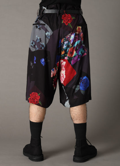 FLORAL PATCHWORK PRINT SHORTS