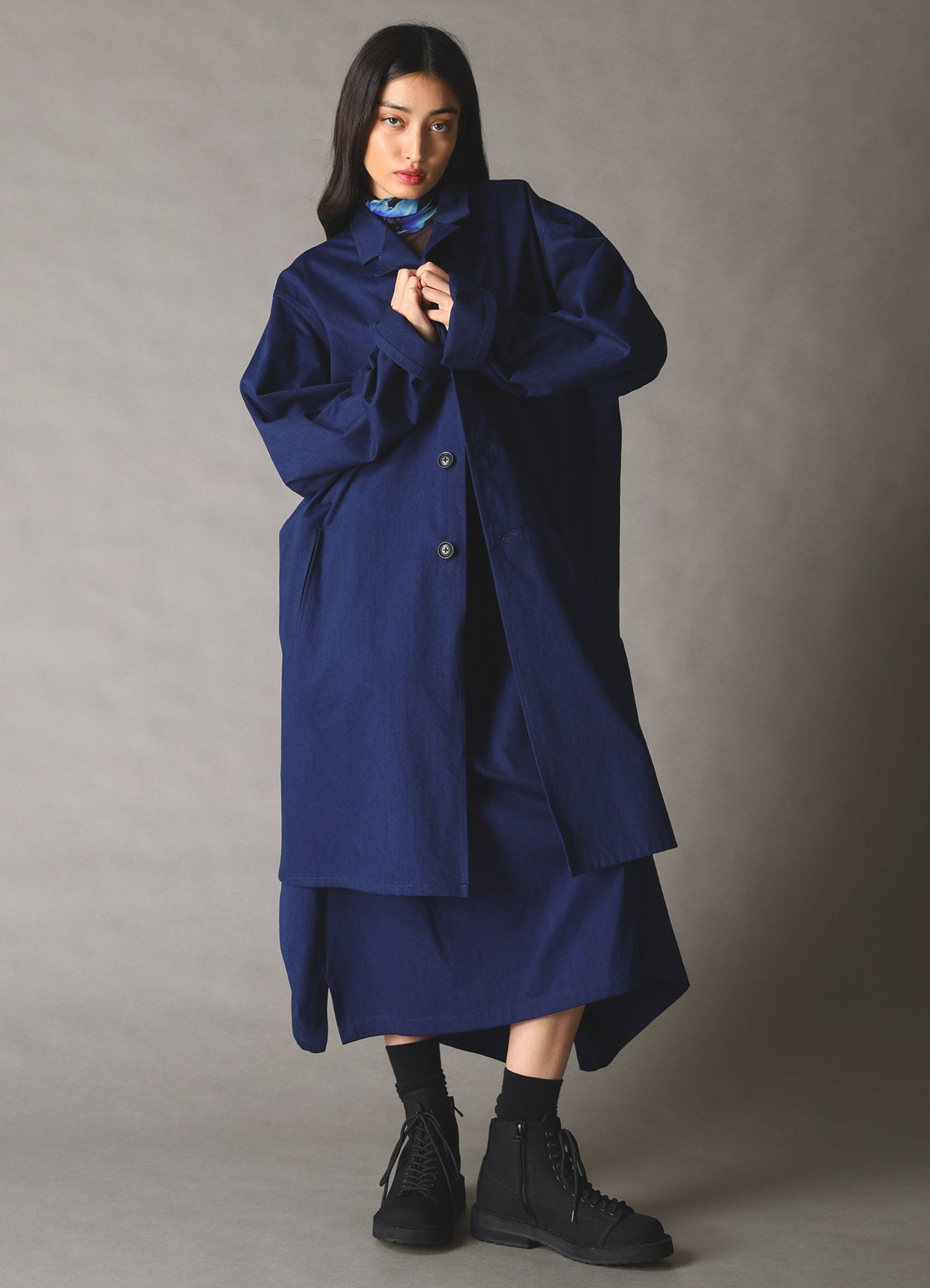 COTTON INDIGO TWILL SQUARE SKIRT – THE SHOP YOHJI YAMAMOTO
