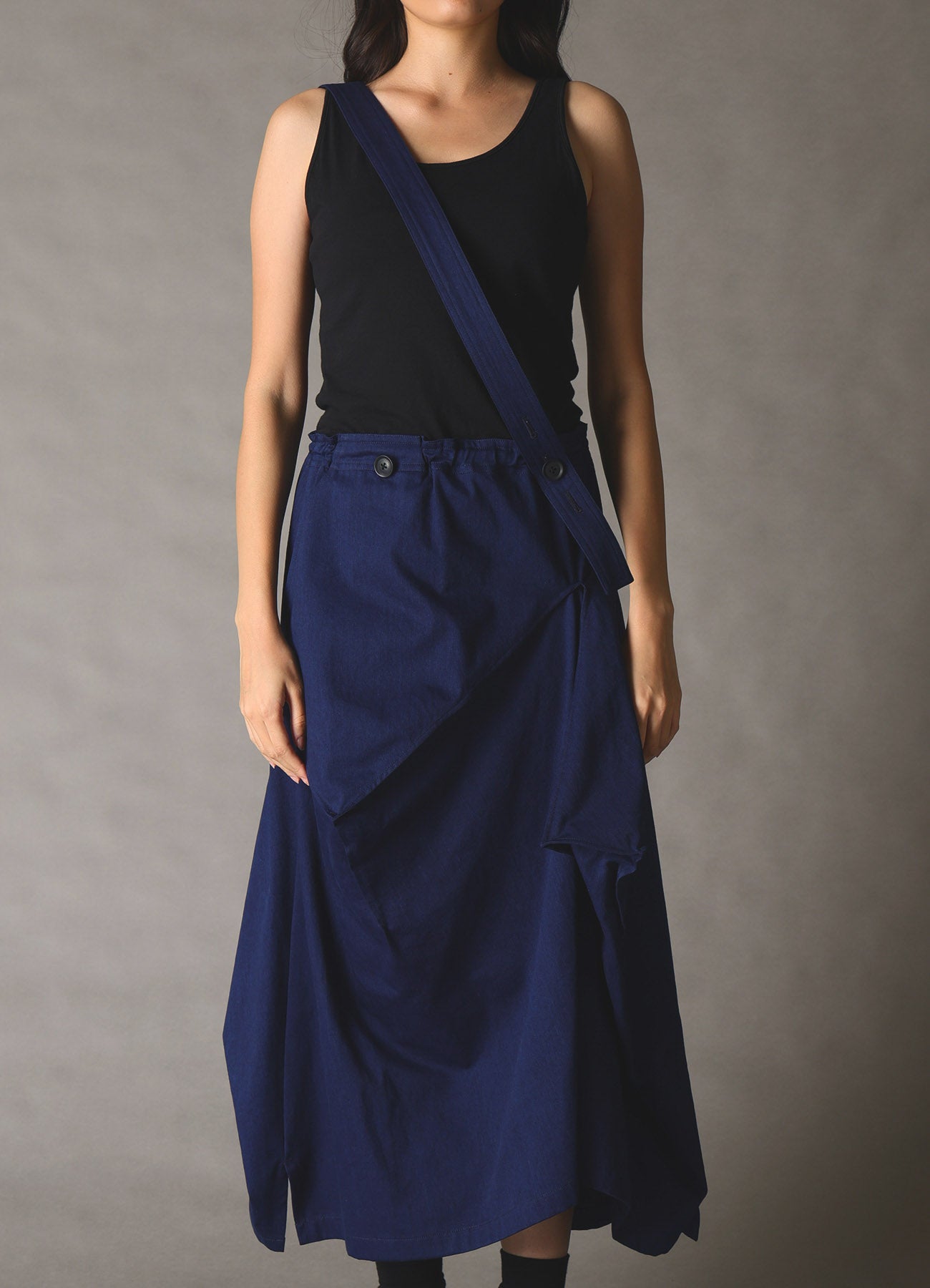 COTTON INDIGO TWILL SQUARE SKIRT – THE SHOP YOHJI YAMAMOTO