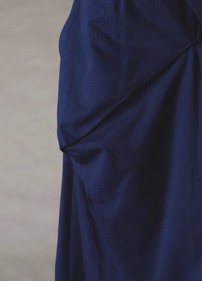 COTTON INDIGO TWILL SQUARE SKIRT