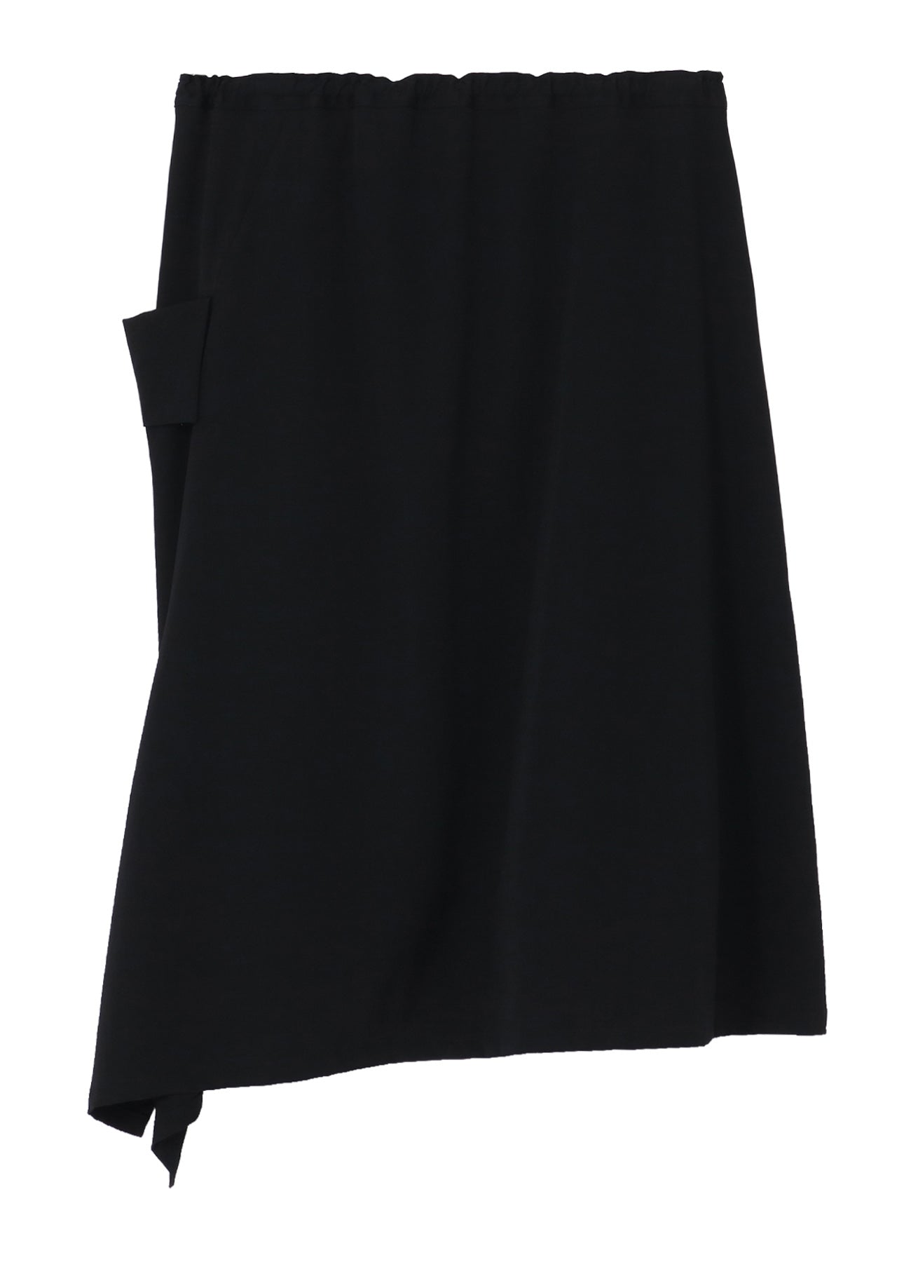 WOOL GABARDINE LEFT-DRAPED GATHERED SKIRT