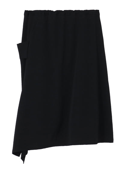 WOOL GABARDINE LEFT-DRAPED GATHERED SKIRT