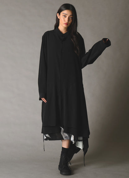 GEOMETRIC PATTERN LEFT DRAPE GATHERED SKIRT