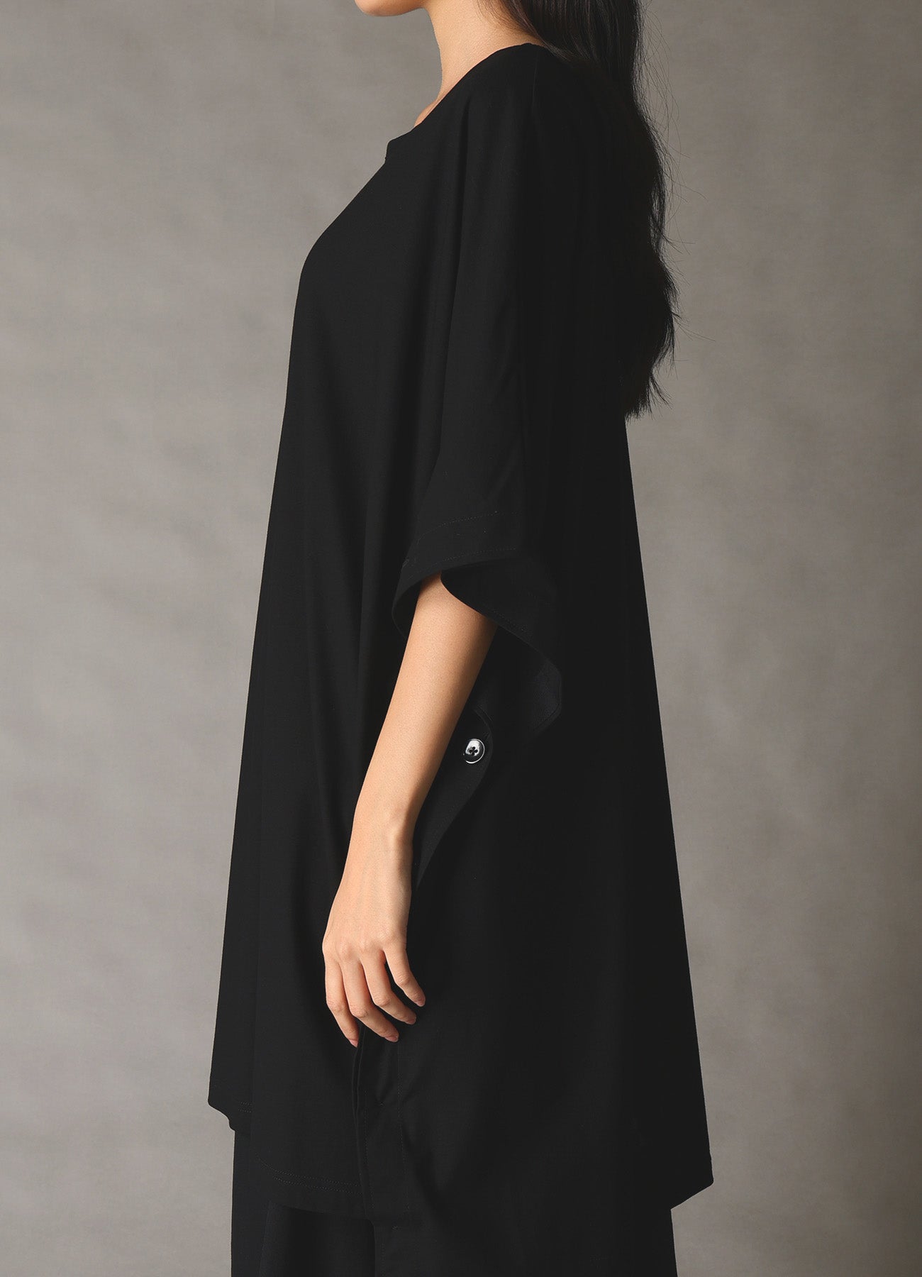 30 HARD TWIST STRETCH JERSEY SIDE BUTTON BIG T-SHIRT