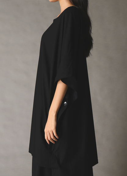 30 HARD TWIST STRETCH JERSEY SIDE BUTTON BIG T-SHIRT