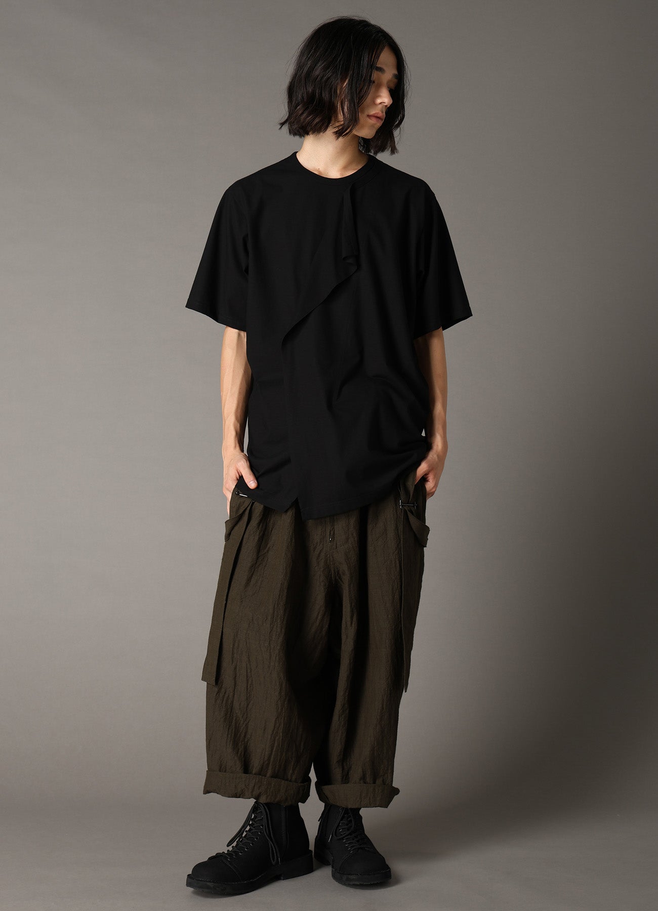 30 HARD TWIST STRETCH JERSEY LAYERED SHORT SLEEVE T-SHIRT