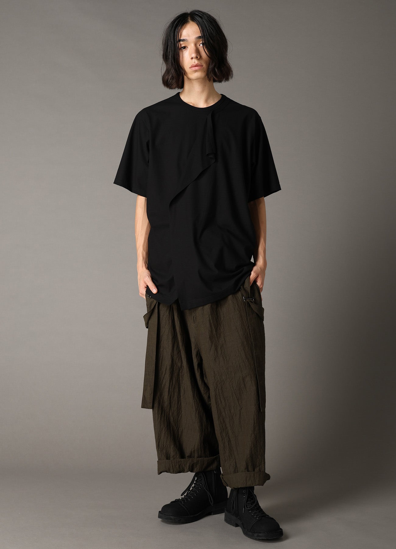 【k2me】 Yohji Yamamoto POUR HOMME Tシャツ 30 HARD TWIST STRETCH JERSEY LAYERED SHORT SLEEVE T-SHIRT – THE