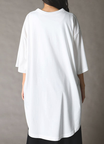 BLUE FLOWER PRINT BIG T-SHIRT