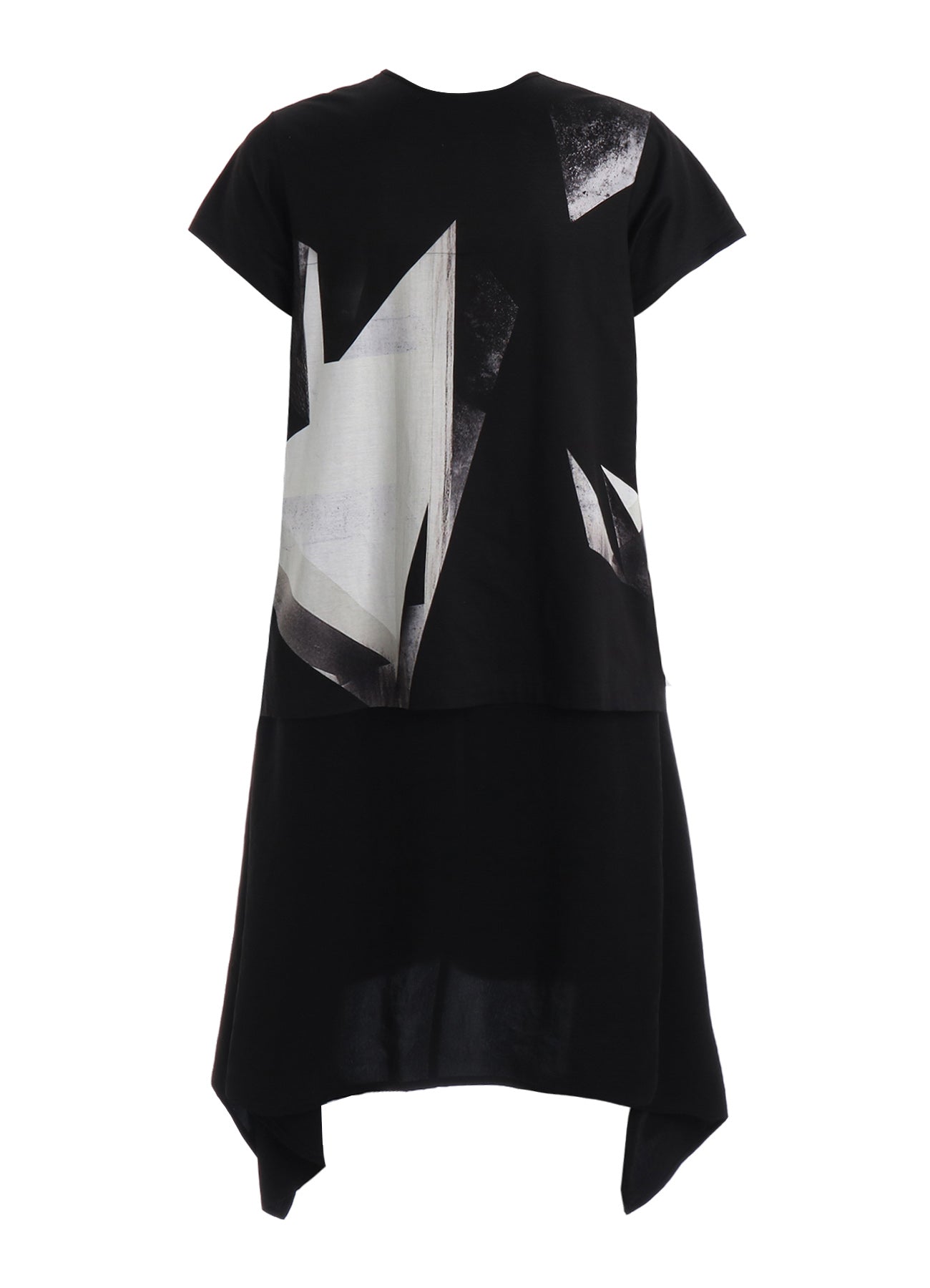 GEOMETRIC CREPE DE CHINE LONG SHIRT LAYERED T – THE SHOP YOHJI