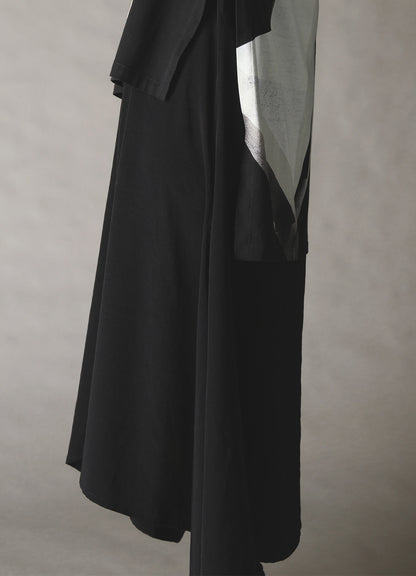 GEOMETRIC CREPE DE CHINE LONG SHIRT LAYERED T