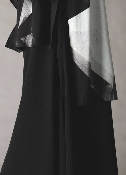 GEOMETRIC CREPE DE CHINE LONG SHIRT LAYERED T