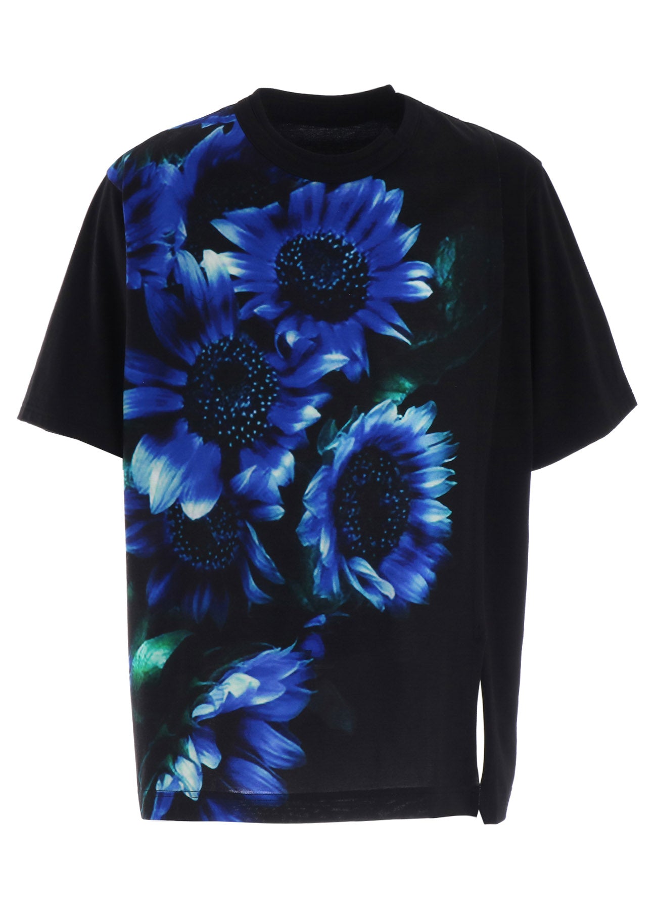 BLUE FLOWER PRINT SHORT SLEEVE T-SHIRT