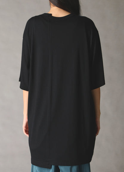 COMBINATION JERSEY SHORT SLEEB T-SHIRT