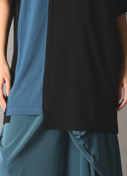 COMBINATION JERSEY SHORT SLEEB T-SHIRT