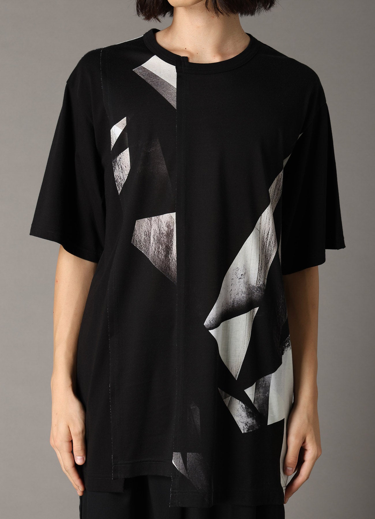 GEOMETRIC PRINT COTTON JERSEY SHORT SLEEVE T