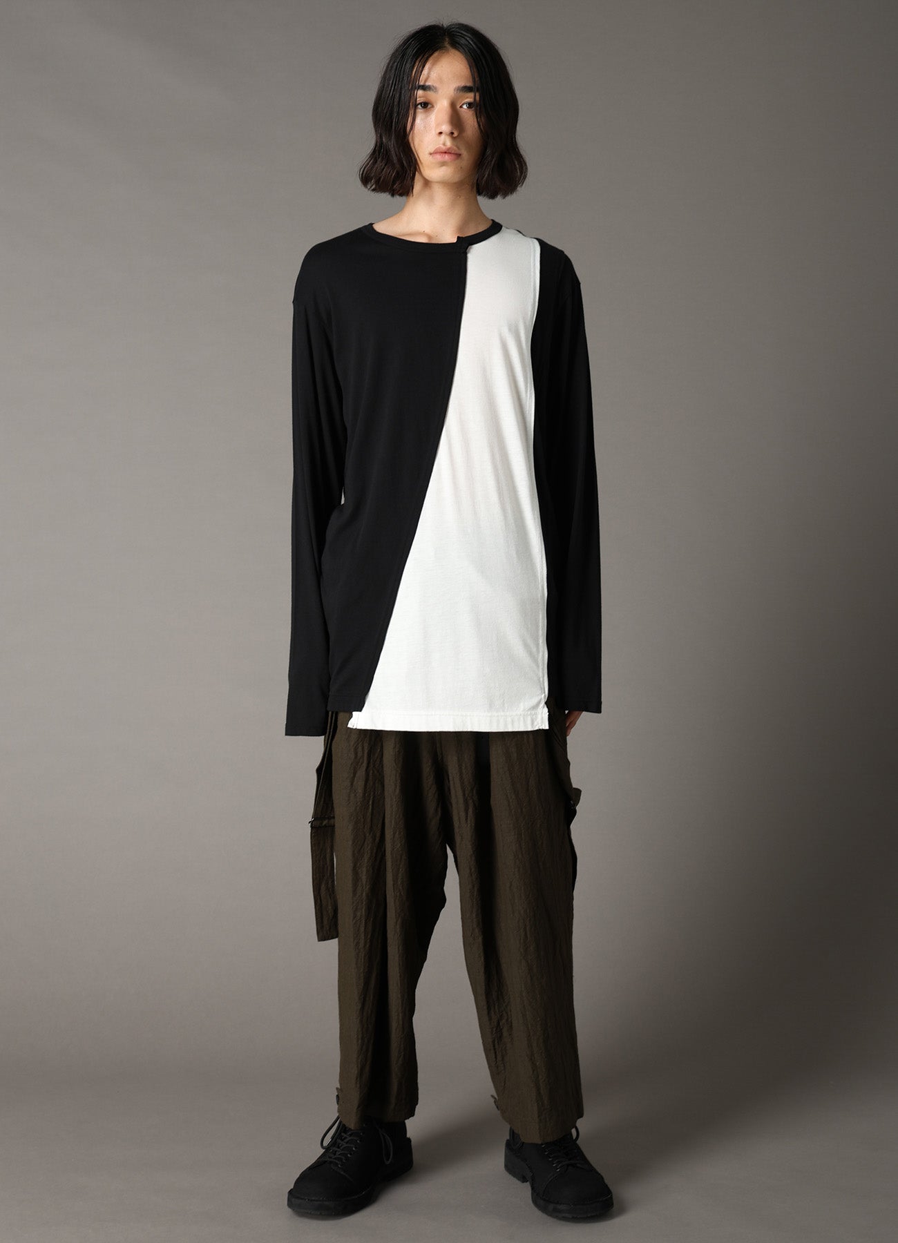 COMBINATION JERSEY LONG SLEEB T-SHIRT – THE SHOP YOHJI YAMAMOTO