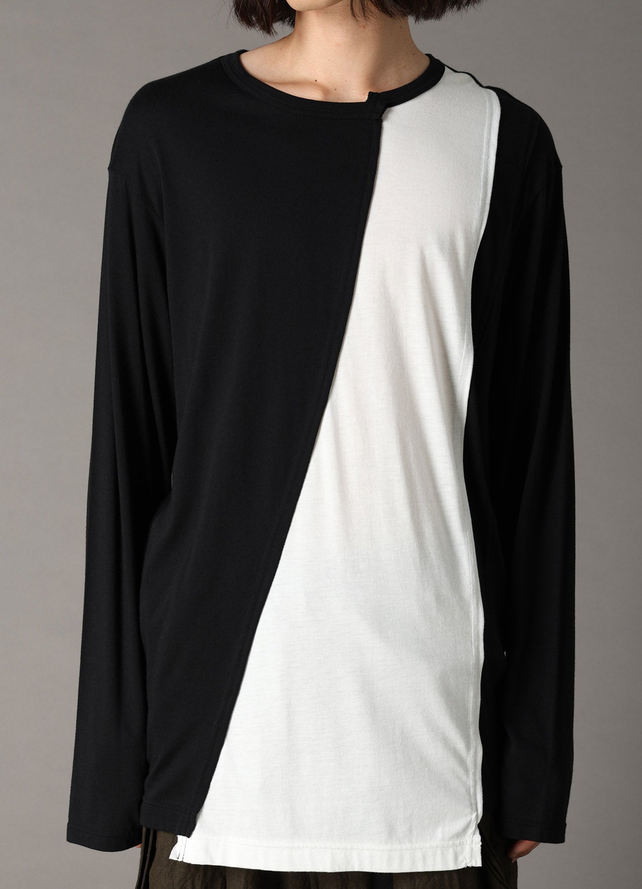 COMBINATION JERSEY LONG SLEEB T-SHIRT – THE SHOP YOHJI YAMAMOTO