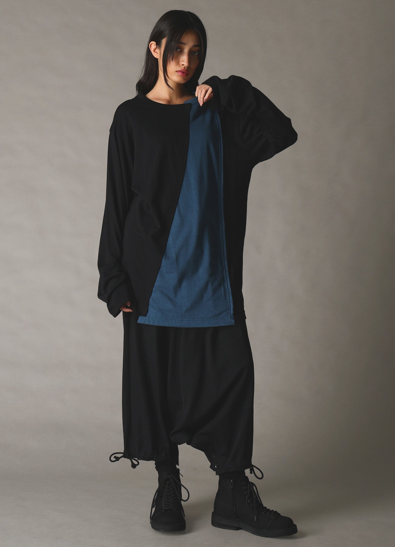 COMBINATION JERSEY LONG SLEEB T-SHIRT