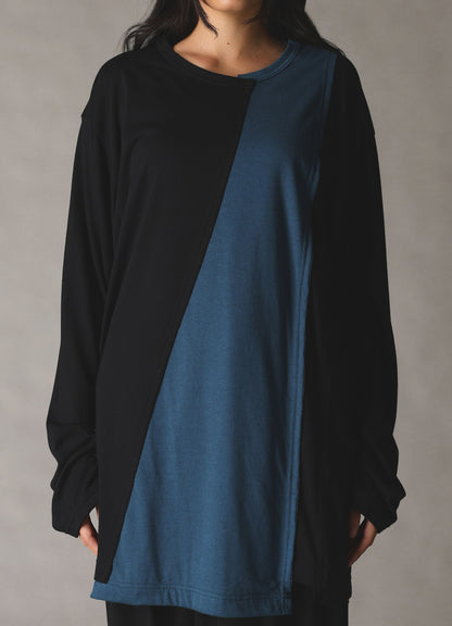 COMBINATION JERSEY LONG SLEEB T-SHIRT