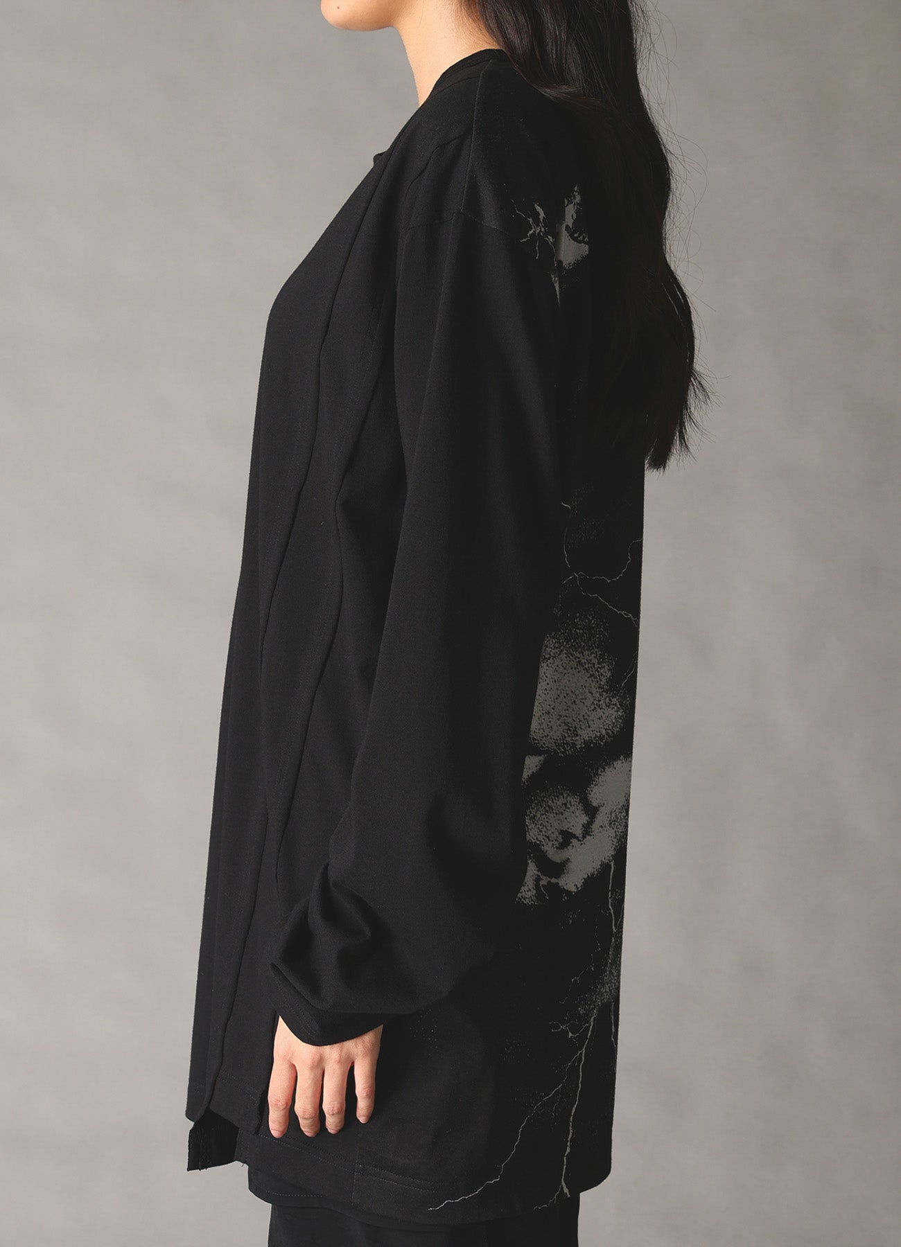 CROW PRINT COTTON JERSEY LONG SLEEVE T
