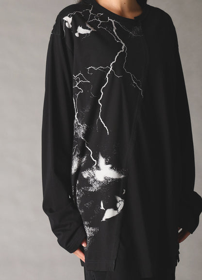 CROW PRINT COTTON JERSEY LONG SLEEVE T
