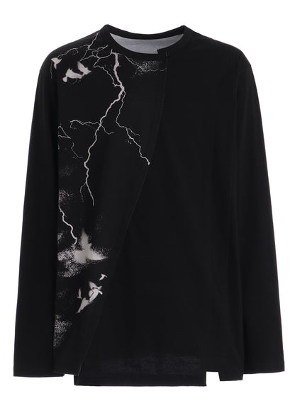 CROW PRINT COTTON JERSEY LONG SLEEVE T