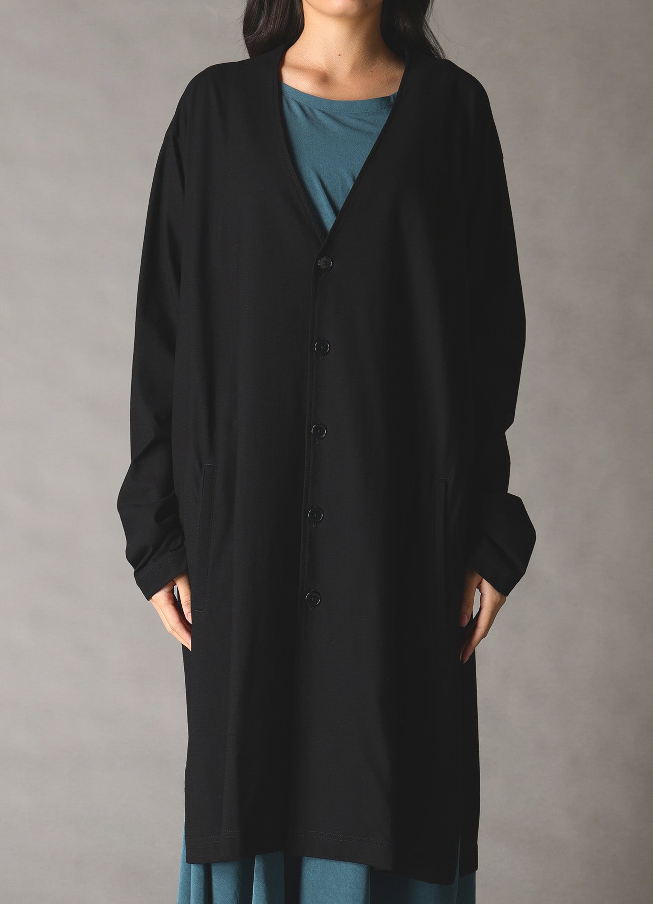 30 HARD TWIST STRETCH JERSEY LONG CARDIGAN