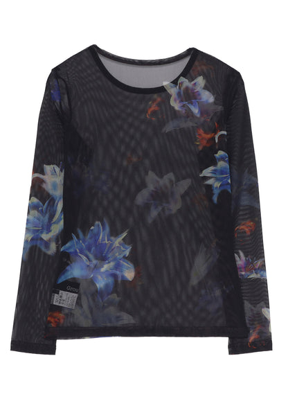 【1/16 10:00(JST) Release】LILY PATTERN SOFT TULLE LONG SLEEVE T