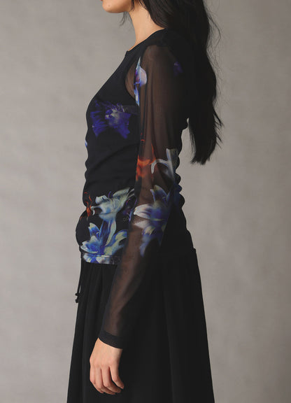 【1/16 10:00(JST) Release】LILY PATTERN SOFT TULLE LONG SLEEVE T