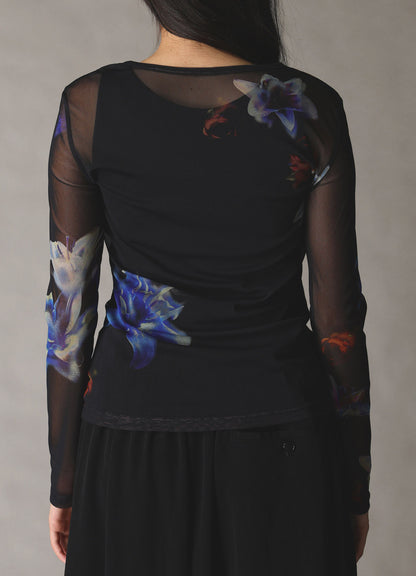 【1/16 10:00(JST) Release】LILY PATTERN SOFT TULLE LONG SLEEVE T