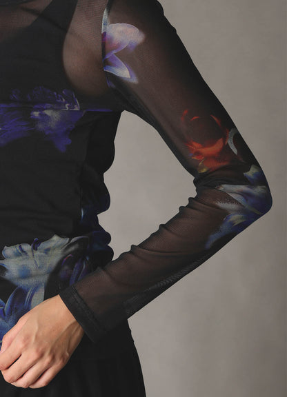 【1/16 10:00(JST) Release】LILY PATTERN SOFT TULLE LONG SLEEVE T