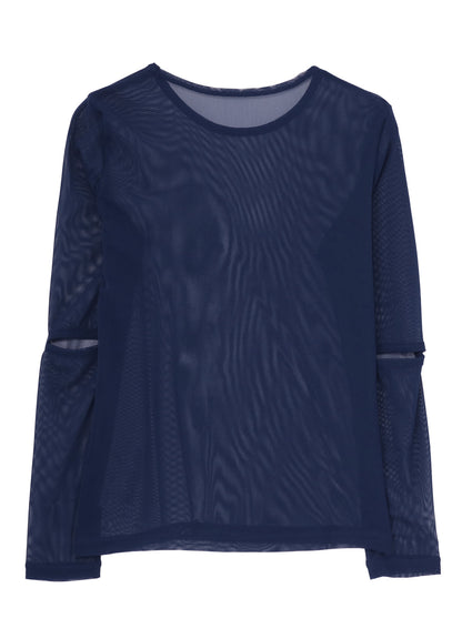 SOFT TULLE ELBOW CUT-OUT TOP