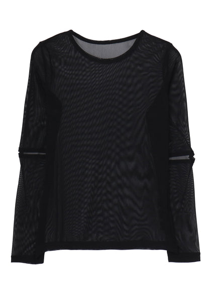 SOFT TULLE ELBOW CUT-OUT TOP