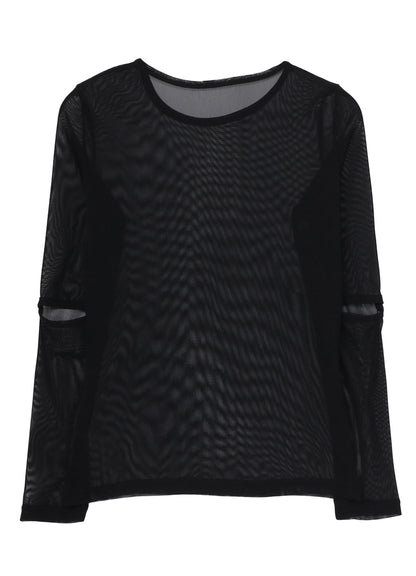 SOFT TULLE ELBOW CUT-OUT TOP