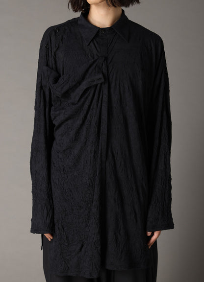 T/C WASHER JERSEY FRONT DRAPE SHIRT