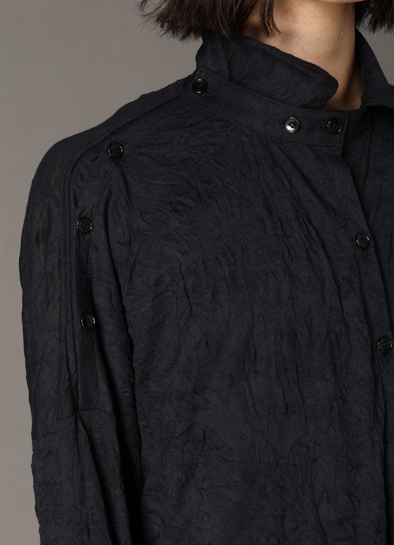 T/C WASHER JERSEY FRONT DRAPE SHIRT