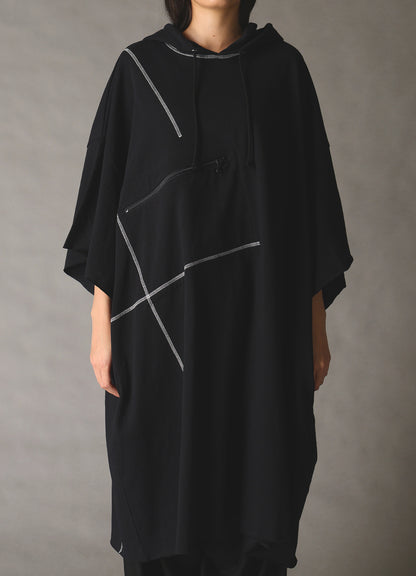 SLUB JERSEY LONG HOODIE WITH CHEST POCKET