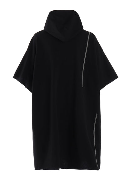 SLUB JERSEY LONG HOODIE WITH CHEST POCKET