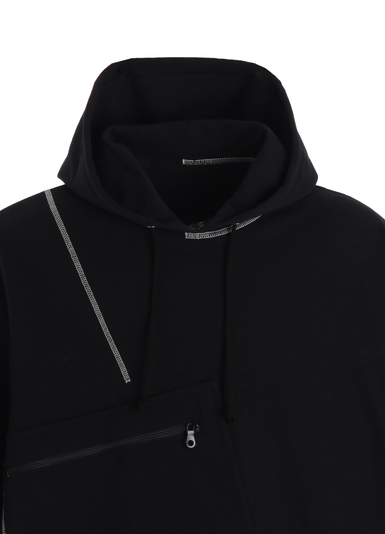 SLUB JERSEY LONG HOODIE WITH CHEST POCKET