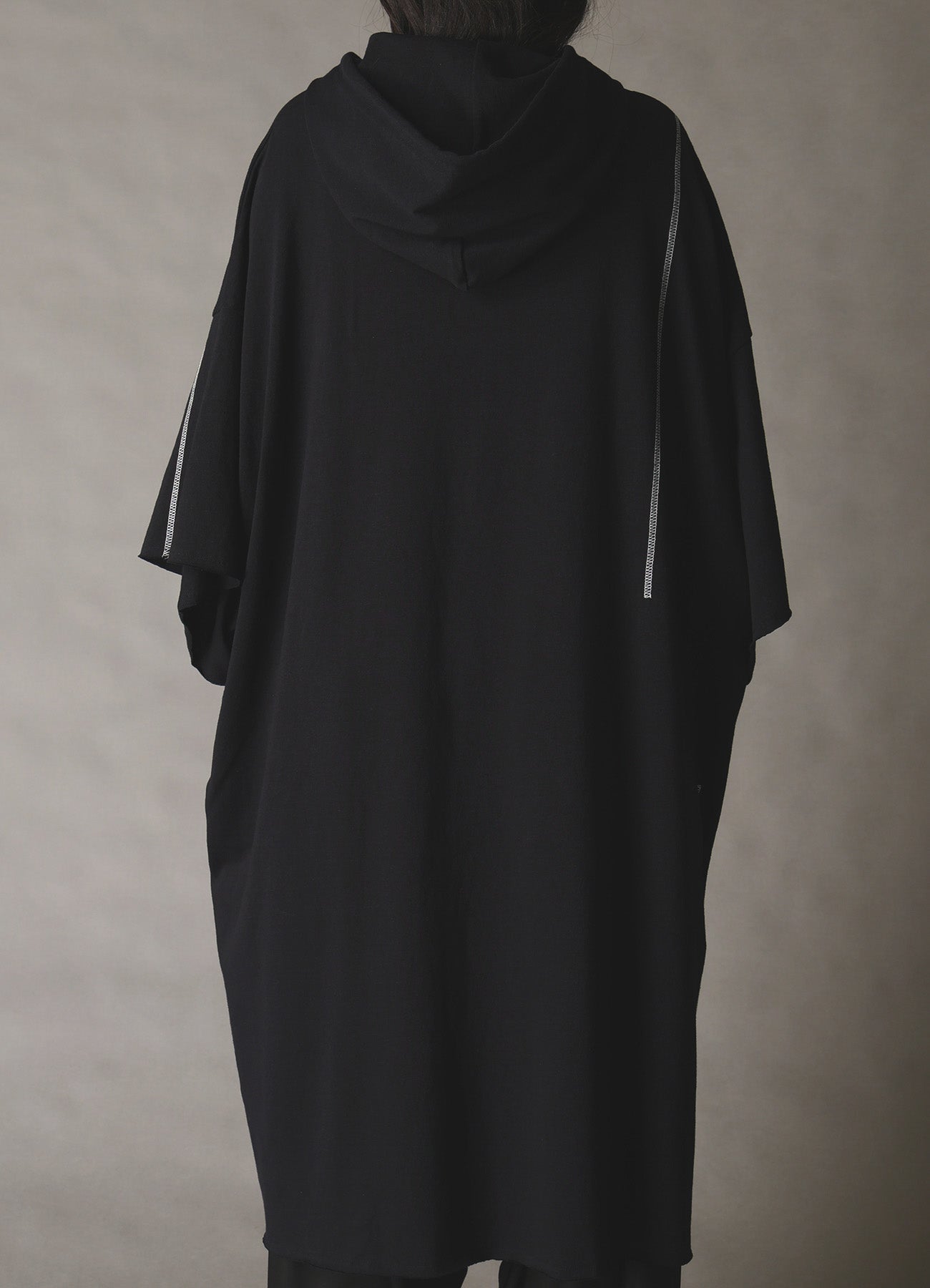 SLUB JERSEY LONG HOODIE WITH CHEST POCKET