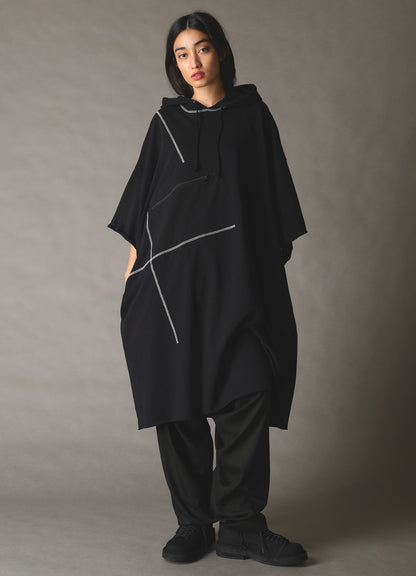 SLUB JERSEY LONG HOODIE WITH CHEST POCKET