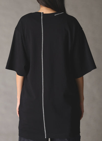 SLUB JERSEY SWITCHING T-SHIRT