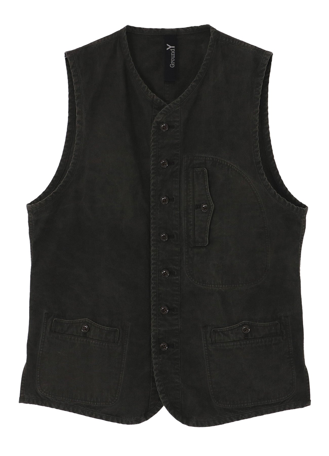 COTTON RIP PRODUCT PIGMENT DYED PIPING VEST – THE SHOP YOHJI YAMAMOTO