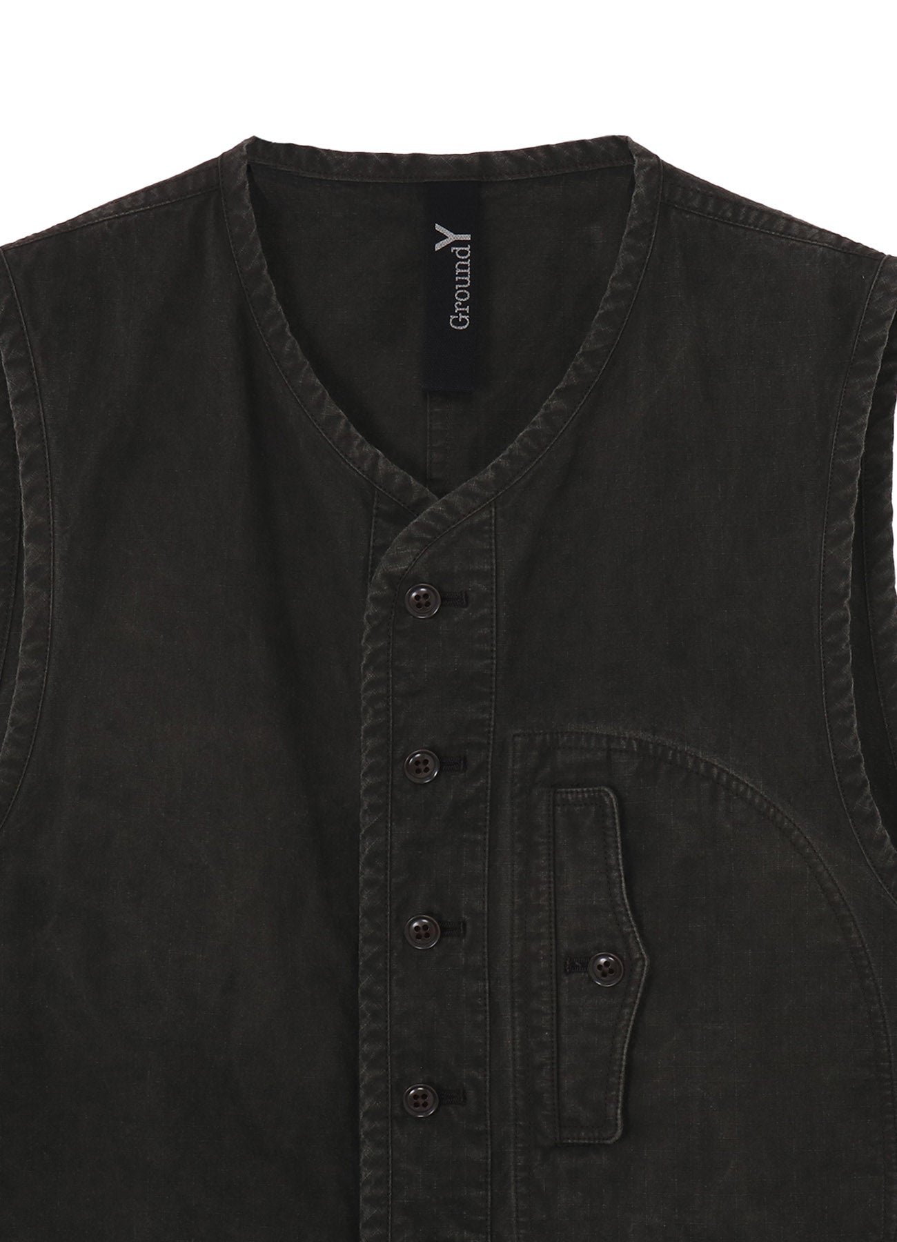 COTTON RIP PRODUCT PIGMENT DYED PIPING VEST – THE SHOP YOHJI YAMAMOTO