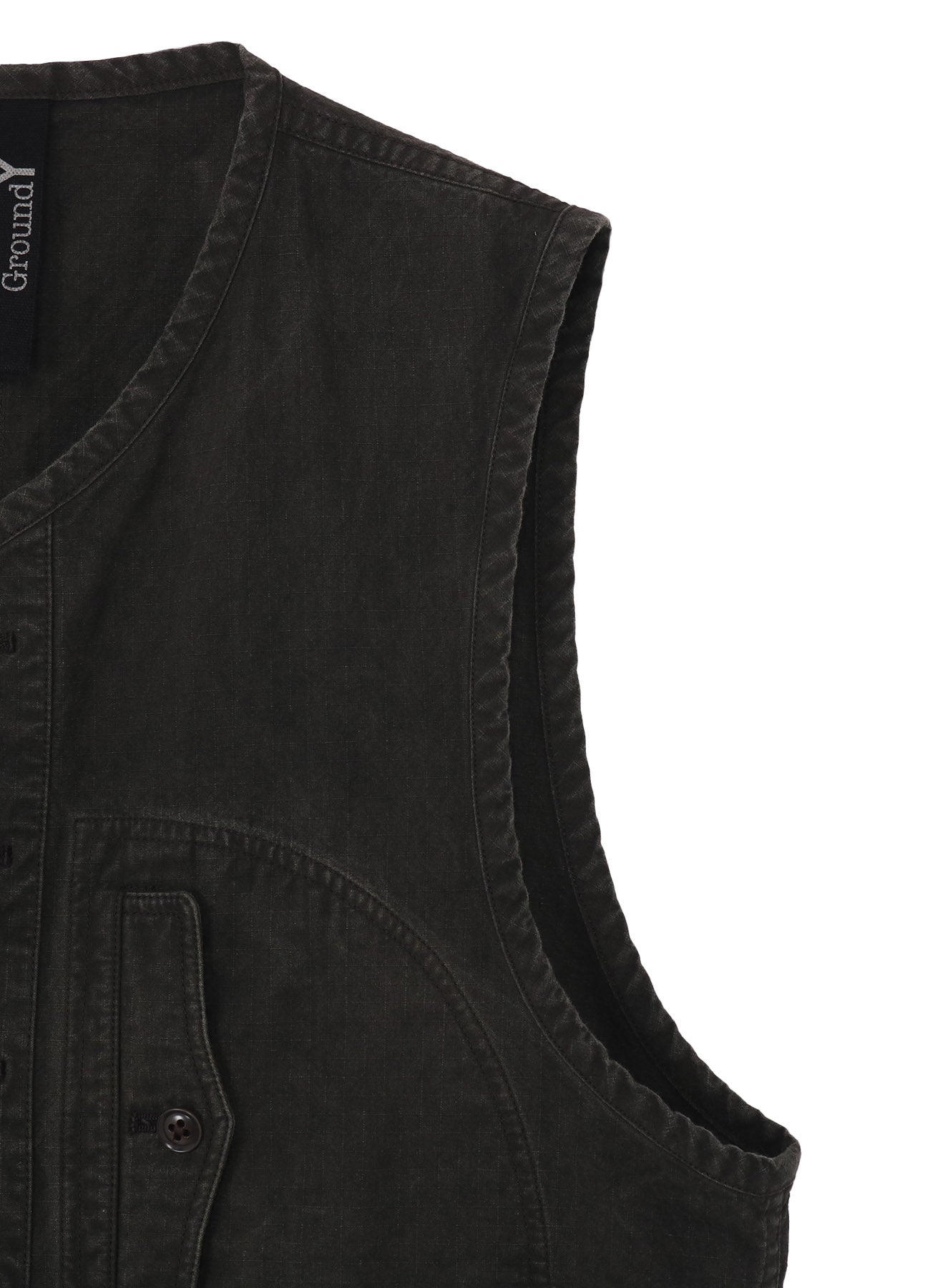 COTTON RIP PRODUCT PIGMENT DYED PIPING VEST – THE SHOP YOHJI YAMAMOTO