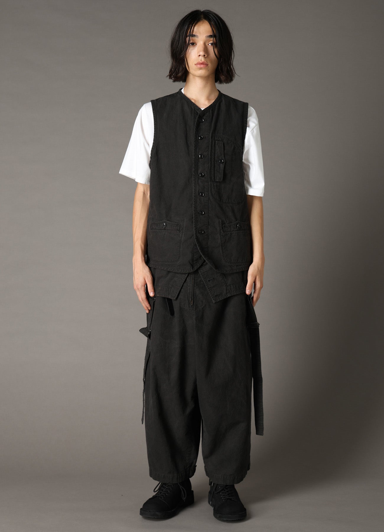 COTTON RIP PRODUCT PIGMENT DYED PIPING VEST – THE SHOP YOHJI YAMAMOTO