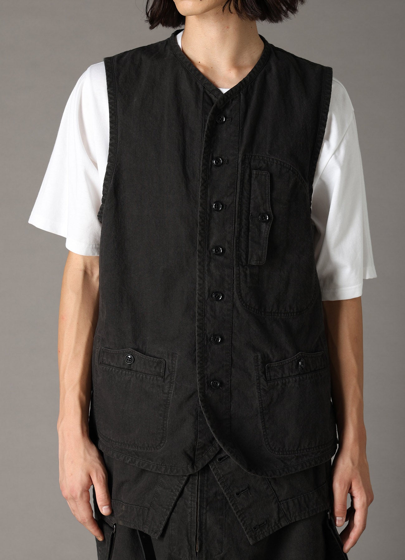 Nomàt PIPING VEST COTTON RIP PRODUCT PIGMENT DYED PIPING VEST – THE SHOP YOHJI YAMAMOTO